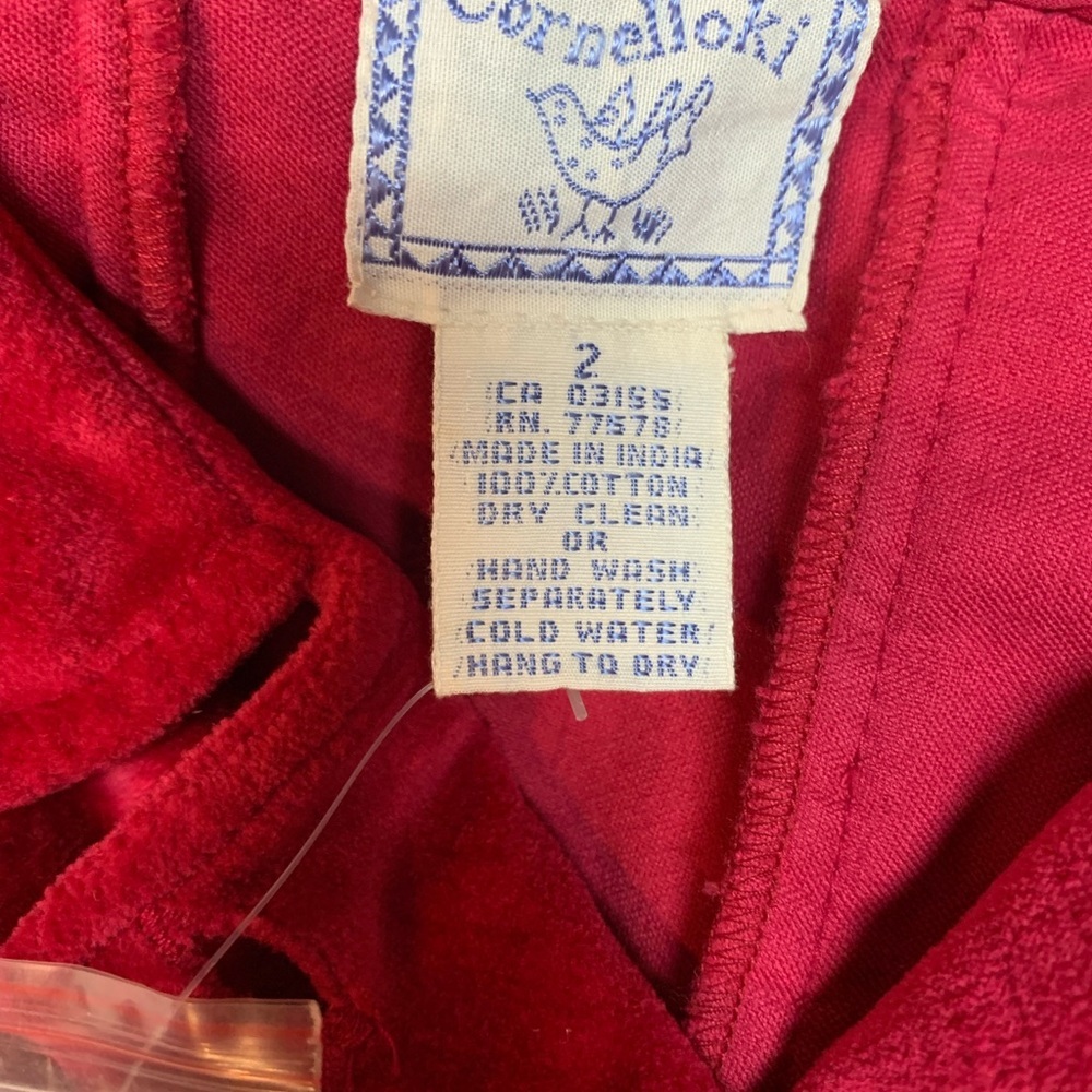 NEW April Cornell Cornelloki Raspberry Velvet Double Breasted Coat Size 2 - Picture 3 of 6